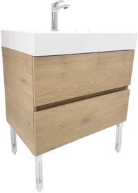 PVC МЕБЕЛ ЗА БАНЯ FLORENCE 70 OAK WHITE С МЕТАЛНИ КРАКА